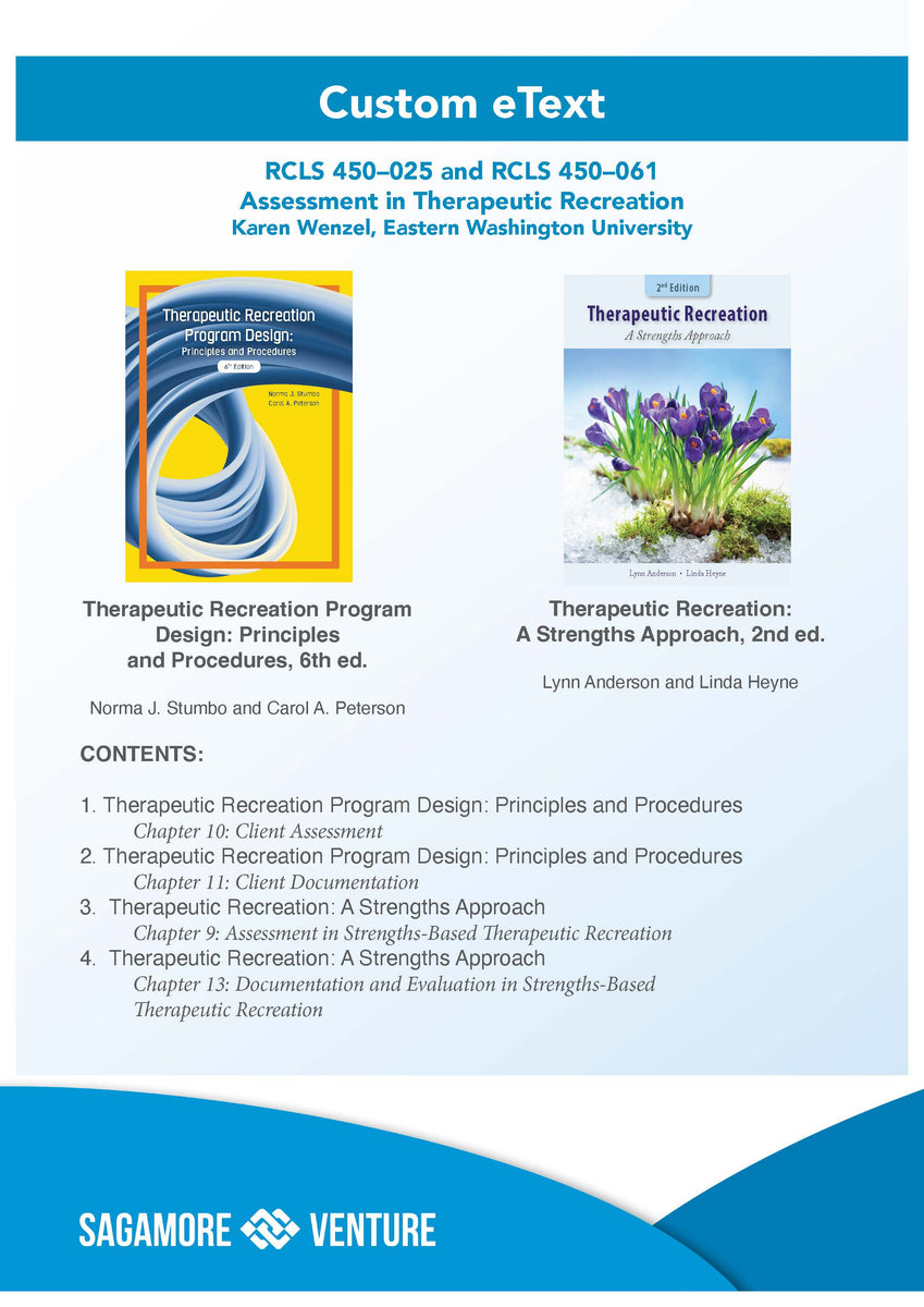 RCLS 450 025 and RCLS 450 061 Assessment in Therapeutic Recreation
